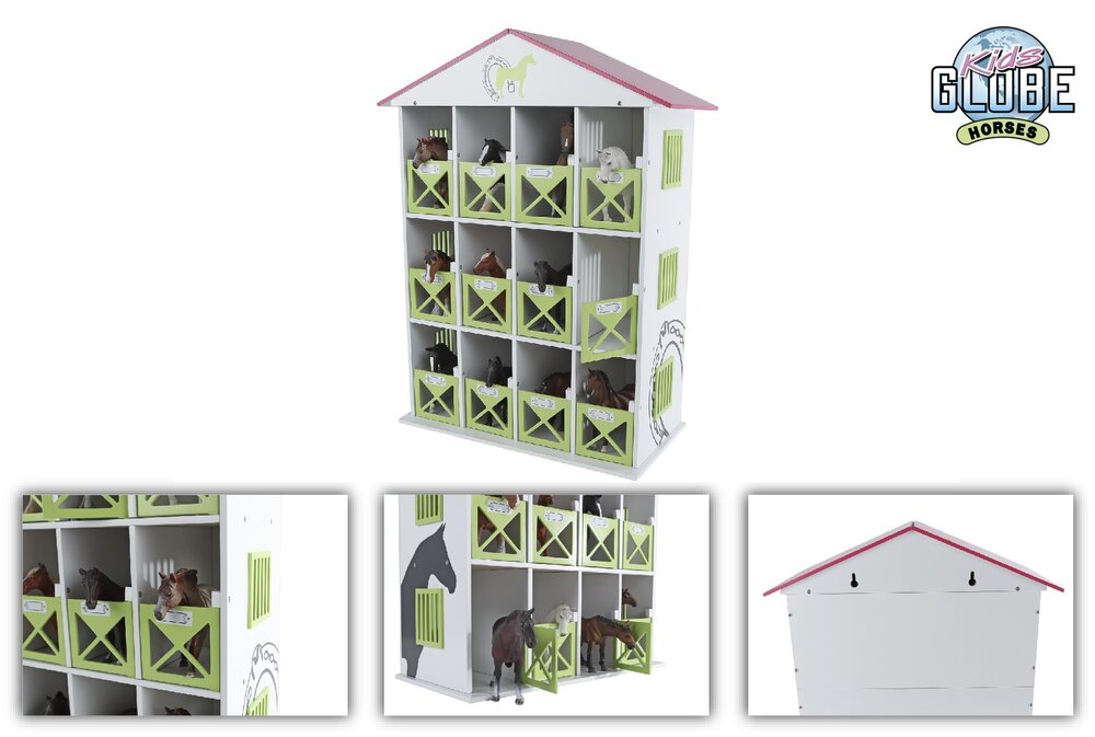 Kids Globe paardenstal hotel met 12 boxen 1:24