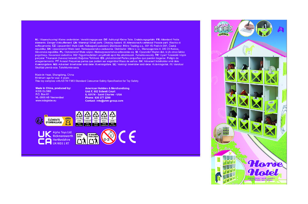 Kids Globe paardenstal hotel met 12 boxen 1:24