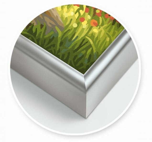 Zilverkl. aluminium lijst drieluik 40/120 cm