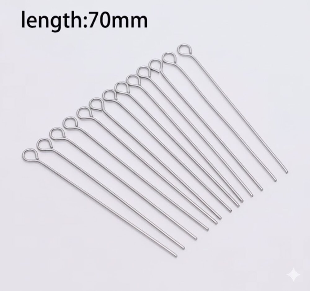 Kettelstiften RVS 70mm met Oog 