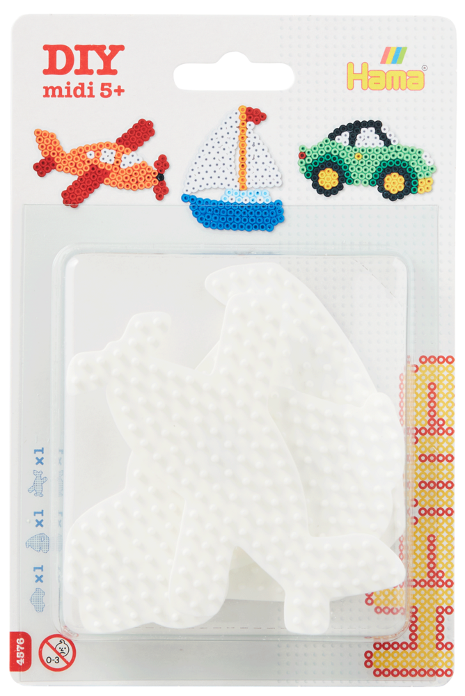 Hama grondplaten set 4576 - vliegtuig, zeilboot &amp; auto