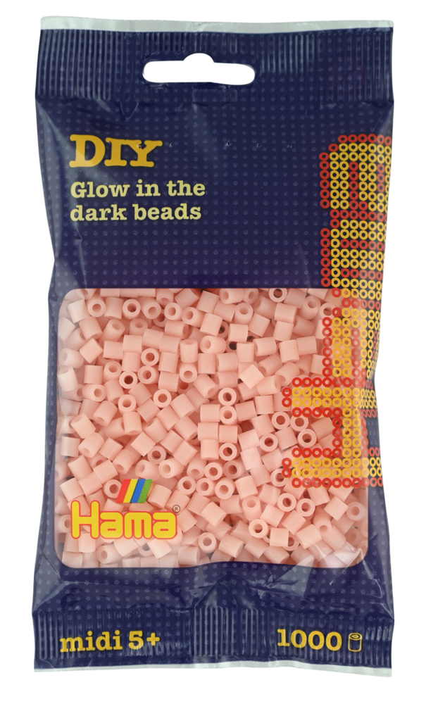 Hama strijkkralen 56 Glow in the dark roze