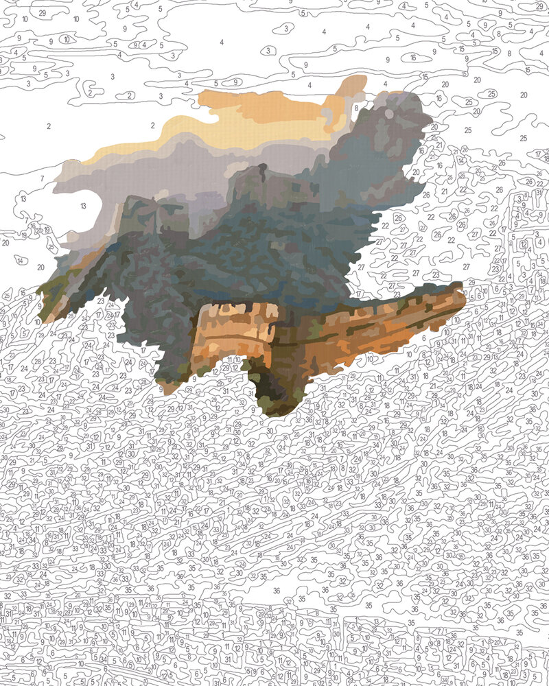 Chinese Muur - Schipper Drieluik 50 x 80 cm