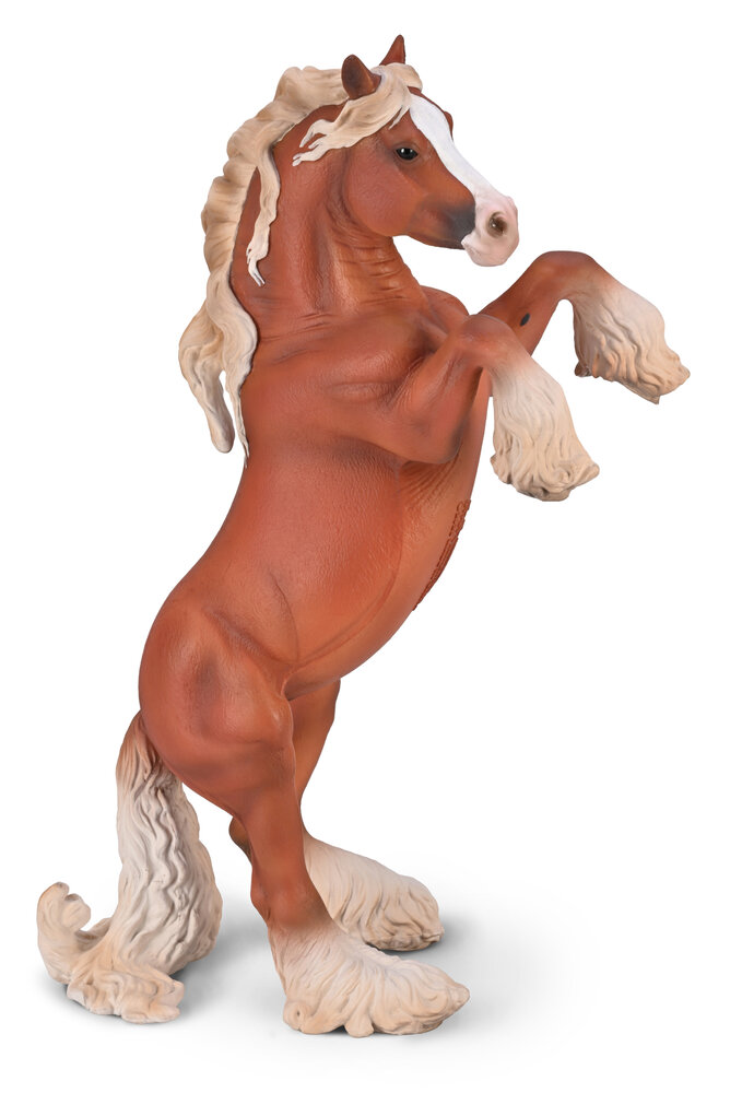 Collecta 80054 Gypsy Vanner merrie steigerend kastanjebruin - Deluxe schaal 1:12 van Collecta