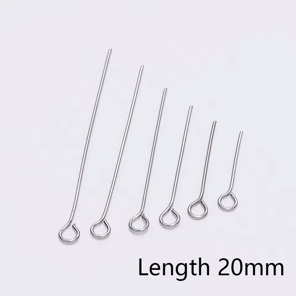 Eyepins Stainless Steel 20mm - 25 Pieces for Jewelry Making