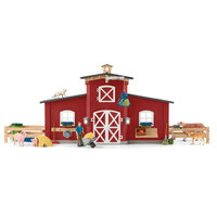 Schleich 42606 Grote stal met dieren - Rood