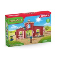 Schleich 42606 Grote stal met dieren - Rood