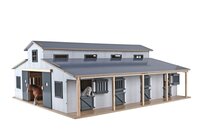 Kids Globe paardenstal met 7 boxen en weiland 1:24