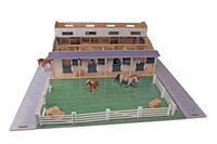 Kids Globe paardenstal met 7 boxen en weiland 1:24
