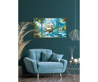 Zeilschip in de Zuidzee - Schipper Drieluik 50 x 80 cm