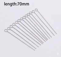 Kettelstiften RVS 70mm met Oog 