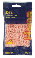 Hama strijkkralen 56 Glow in the dark roze