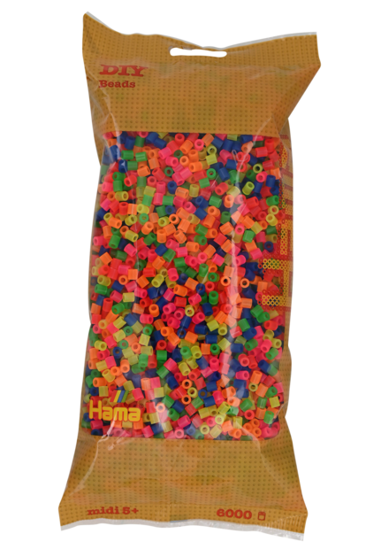 Hama strijkkralen neon mix (6000 stuks)