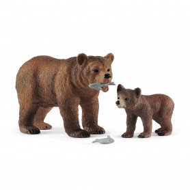 Schleich 42473 Grizzly beer moeder met jong