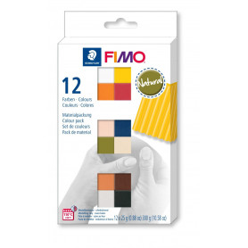FIMO soft material pack with 12 half blocks Natural