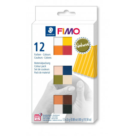 FIMO soft material pack with 12 half blocks Natural