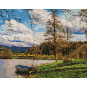 Boat by the River - Paint by Numbers - 40 x 50 cm