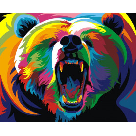 Rainbow Bear - malen nach zahlen - 40 x 50 cm