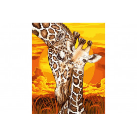 Giraffe met jong  Schilderen op nummer