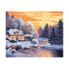 Winter landschap - Schilderen op nummer - 40 x 50 cm