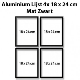 Mat Zwarte aluminium lijst Quattro 18x24 cm