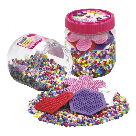 Hama beads 4.000 beads and pegboard tub pink