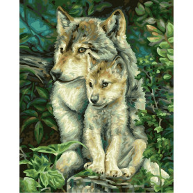 Wolf mother - Schipper 24 x 30 cm