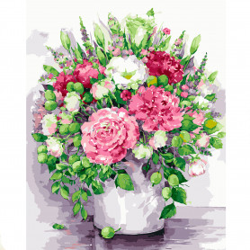 Bright Peonies - ITZ Paint by Numbers 40 x 50 cm