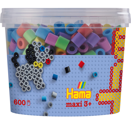 Hama Maxi beads in tub - 600 beads - Pastel Colors