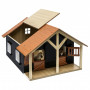 Horsestable Wood with 2 boxes and workshop 1:24 Kids Globe
